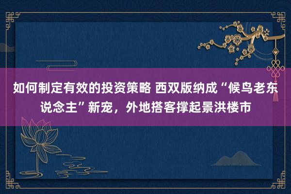 如何制定有效的投资策略 西双版纳成“候鸟老东说念主”新宠，外地搭客撑起景洪楼市