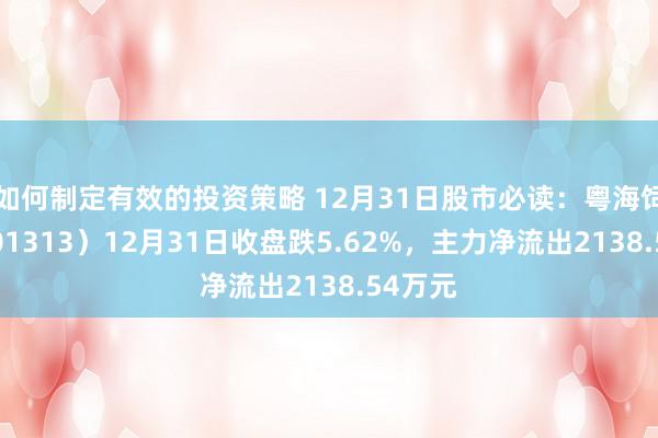 如何制定有效的投资策略 12月31日股市必读：粤海饲料（001313）12月31日收盘跌5.62%，主力净流出2138.54万元