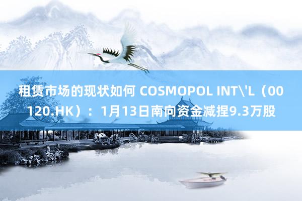 租赁市场的现状如何 COSMOPOL INT'L（00120.HK）：1月13日南向资金减捏9.3万股