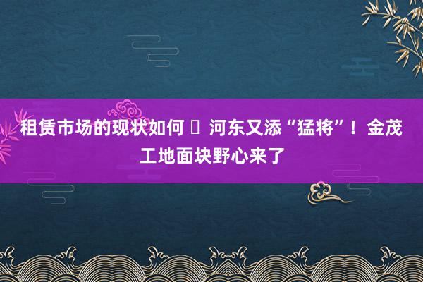 租赁市场的现状如何 ​河东又添“猛将”！金茂工地面块野心来了