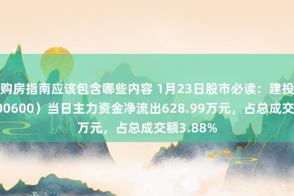 购房指南应该包含哪些内容 1月23日股市必读：建投动力（000600）当日主力资金净流出628.99万元，占总成交额3.88%