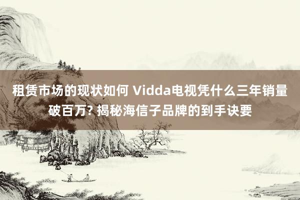 租赁市场的现状如何 Vidda电视凭什么三年销量破百万? 揭秘海信子品牌的到手诀要