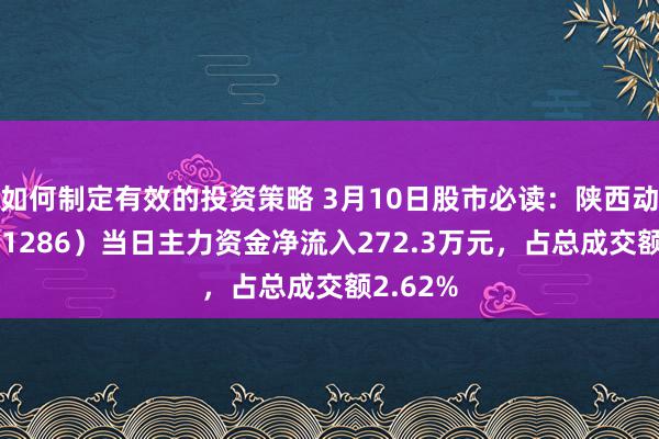 如何制定有效的投资策略 3月10日股市必读：陕西动力（001286）当日主力资金净流入272.3万元，占总成交额2.62%