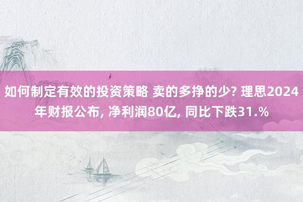 如何制定有效的投资策略 卖的多挣的少? 理思2024年财报公布, 净利润80亿, 同比下跌31.%